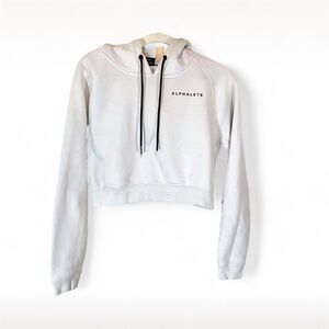 Alphalete Women's White Cropped Hoodie - Size Small